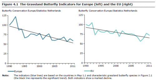 Image result for plot of butterfly decline europe